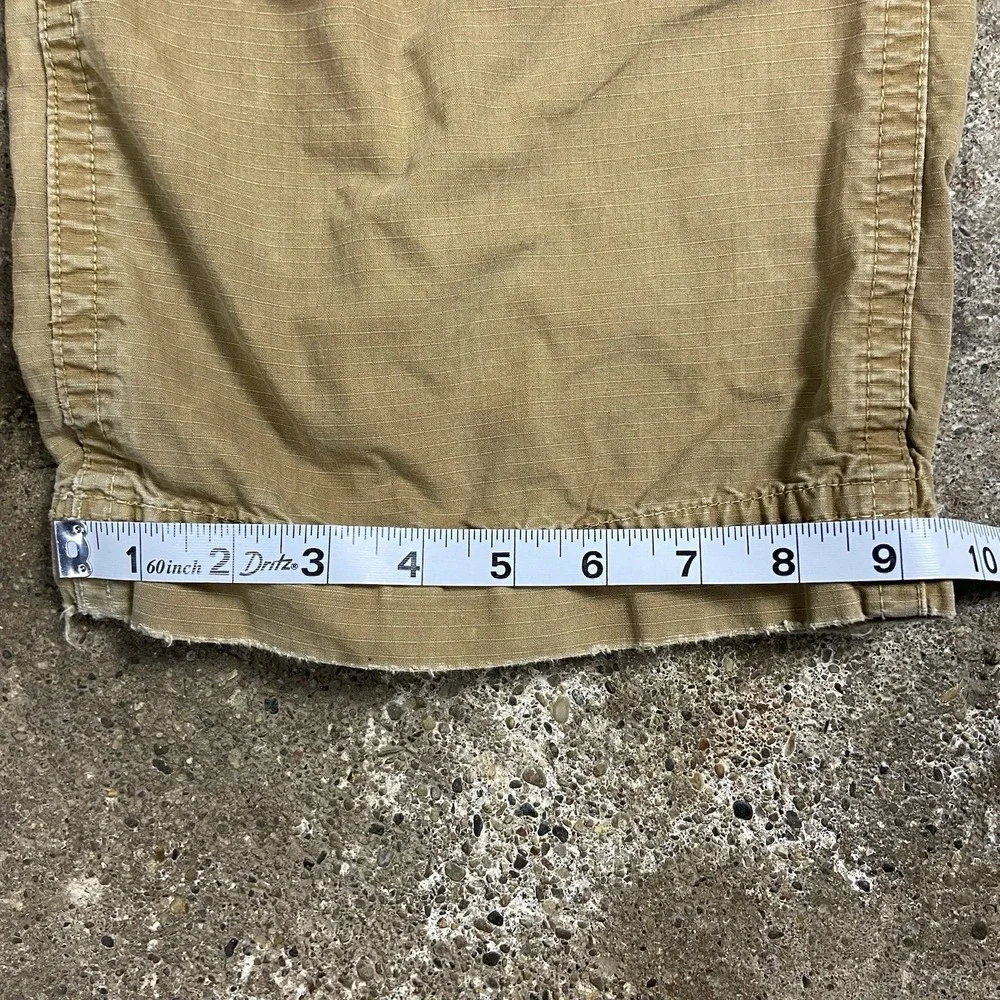 Vintage Y2K American Eagle Cargo Pants Size 32x30 Beige Rip‎ Stop Loose Fit Work